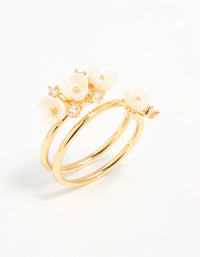 Gold Plated Cubic Zirconia Flower Wrap Ring - link has visual effect only