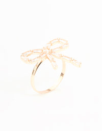 Rose Gold Diamante Bow Ring - link has visual effect only