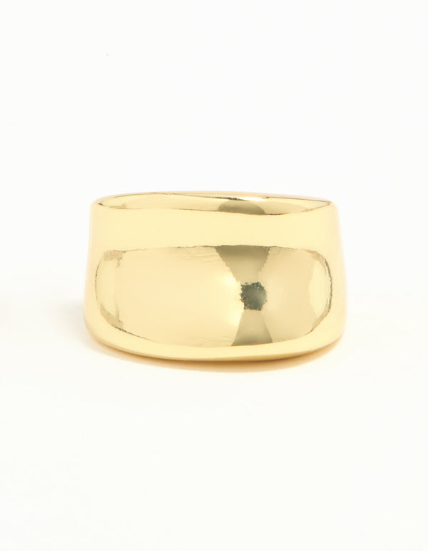 Gold Plated Smooth Statement Ring