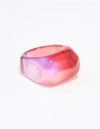 Pink & Purple Marbled Chunky Ring - link has visual effect only