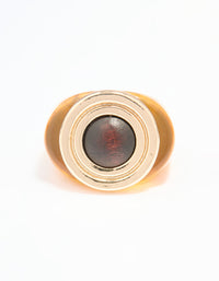 Gold Brown Stone Statement Ring - link has visual effect only