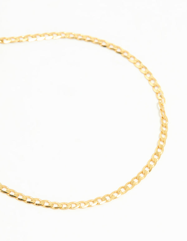 Gold Plated Sterling Silver Curb Chain Mini Bracelet