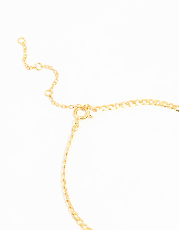 Gold Plated Sterling Silver Curb Chain Mini Bracelet