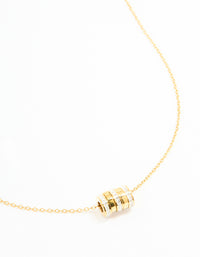 Waterproof Gold Plated Stainless Steel Cubic Zirconia Rondell Necklace - link has visual effect only