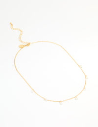 Waterproof Gold Plated Stainless Steel Cubic Zirconia Floating Charm Necklace - link has visual effect only