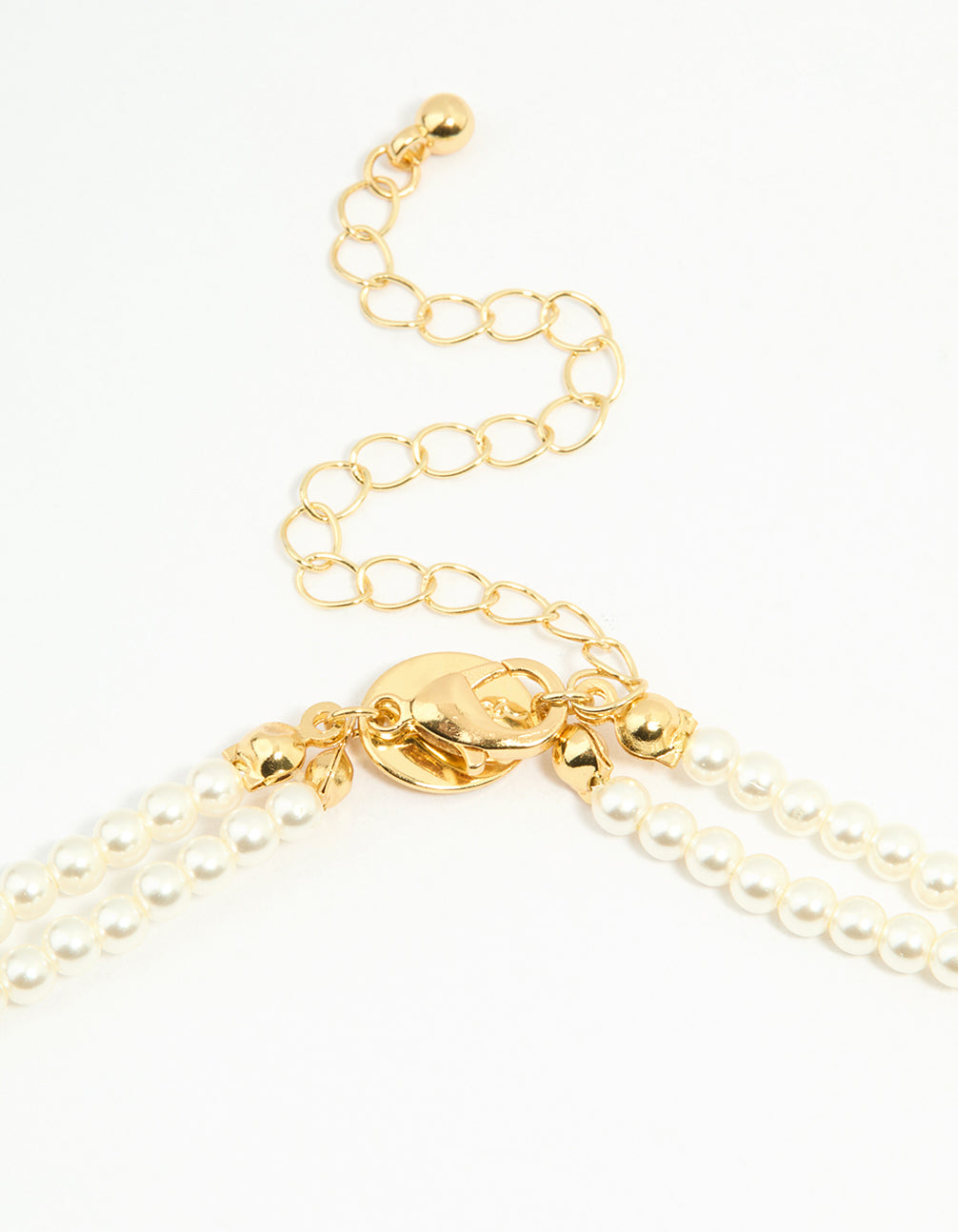 Gold Plated Pearl Layered Choker Necklace