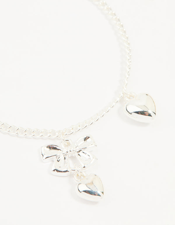 Mixed Metals Bow & Heart Bracelets 2-Pack