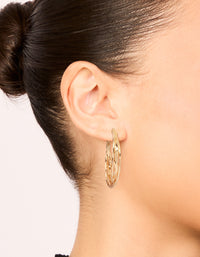 Gold Wrapped Hoop Earrings - link has visual effect only