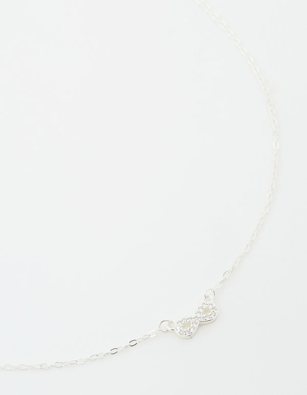 Sterling Silver Cubic Zirconia Infinity Necklace