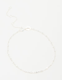 Sterling Silver Cube Chain Bracelet - link has visual effect only