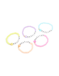 Kids Beaded Smiley Besties Bracelets 5-Pack - link has visual effect only