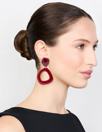 Red Acrylic Organic Open Square Oval Drop Earrings - link has visual effect only