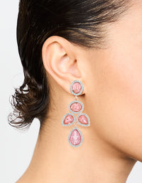 Rose Gold Pink Diamante Opulent Drop Earrings - link has visual effect only