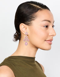 Rose Gold Pink Diamante Opulent Drop Earrings - link has visual effect only