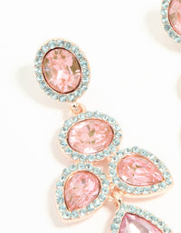 Rose Gold Pink Diamante Opulent Drop Earrings - link has visual effect only