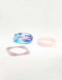 Purple Blue & Pink Acrylic Mermaid Bangles 3-Pack - link has visual effect only