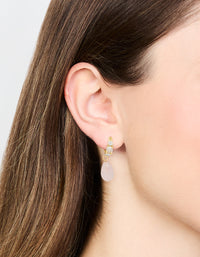Gold Plated Cubic Zirconia Semi Precious Drop Earrings - link has visual effect only