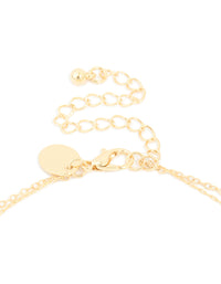 Gold Plated Cubic Zirconia Semi Precious Layered Necklace - link has visual effect only