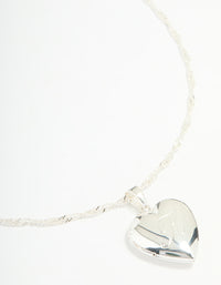 Silver Plated Letter K Heart Locket Necklace - link has visual effect only