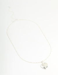 Silver Plated Letter M Heart Locket Necklace - link has visual effect only