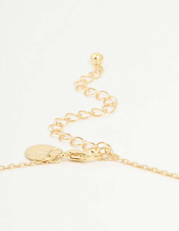 Gold Plated Bubble Letter T Necklace