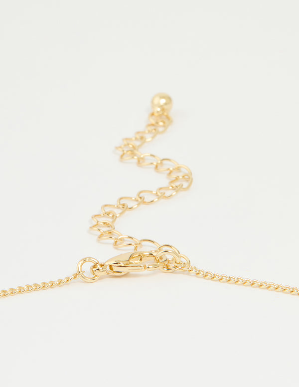 Gold Plated Genuine Shell Letter A Flower Petal Necklace