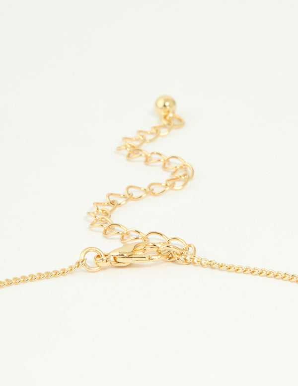 Gold Plated Genuine Shell Letter L Flower Petal Necklace