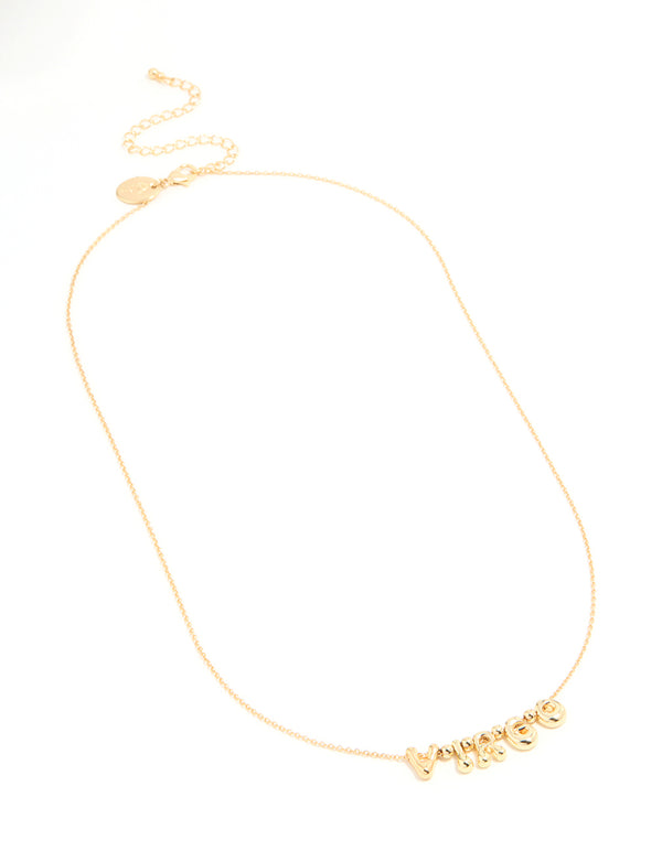 Gold Plated Bubble Virgo Pendant Necklace