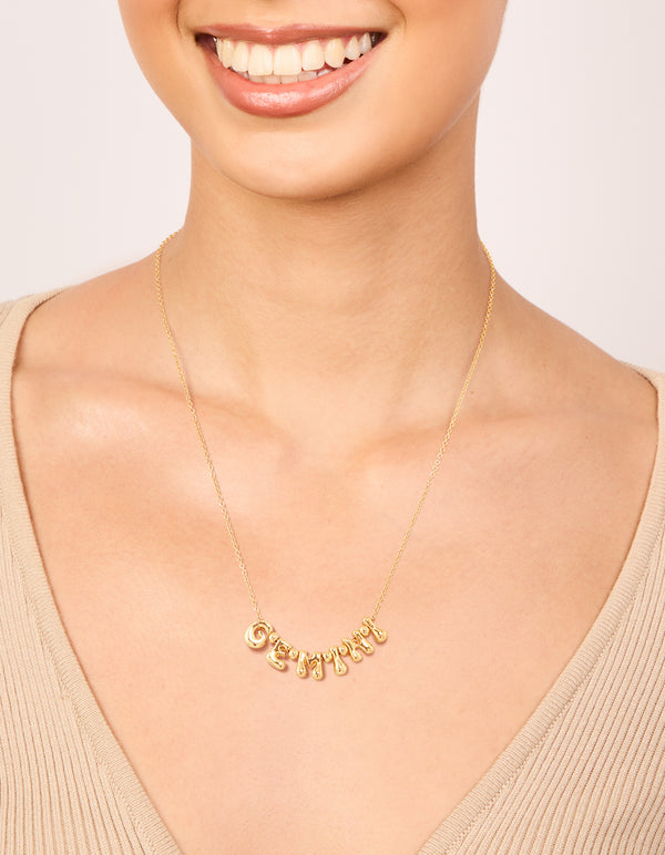 Gold Plated Bubble Gemini Necklace