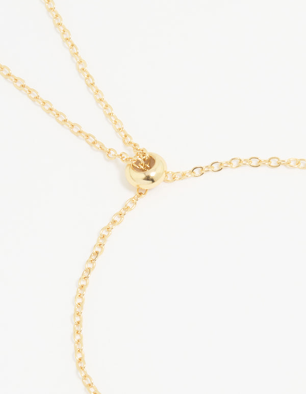 Gold Plated Cubic Zirconia Bubble M Pavé Toggle Bracelet