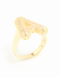Gold Plated Cubic Zirconia Bubble A Pave Ring - link has visual effect only
