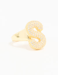 Gold Plated Cubic Zirconia Bubble S Pavé Ring - link has visual effect only