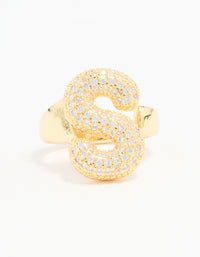 Gold Plated Cubic Zirconia Bubble S Pavé Ring - link has visual effect only
