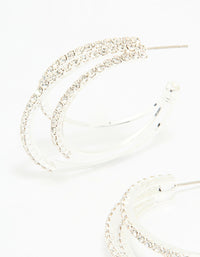 Silver Diamante Trio Hoop Earrings - link has visual effect only