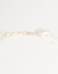 Silver Pearl Layered Necklace - link has visual effect only