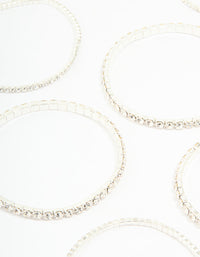 Silver Diamante Stretch Bracelets 8-Pack - link has visual effect only