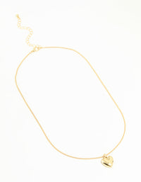 Gold Plated Brass Puffy Heart Pendant Necklace - link has visual effect only