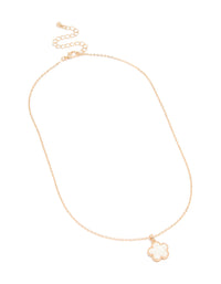 Gold Flower Pendant Necklace - link has visual effect only