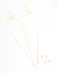 Kids Gold BFF Necklace & Earrings Pack - link has visual effect only