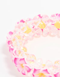 Kids Beaded Frangipani Flower Stretch Bracelet - link has visual effect only