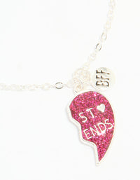 Kids Silver Heart BFF Bracelets 2-Pack - link has visual effect only