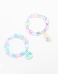 Kids Beaded Mermaid & Shell Stretch Bracelets 2-Pack - link has visual effect only