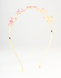Kids Gold Pink Butterfly Headband - link has visual effect only