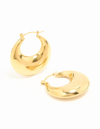 Waterproof Gold Plated Stainless Steel Chunky Hoop Earrings - link has visual effect only