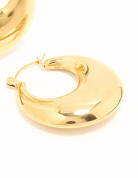 Waterproof Gold Plated Stainless Steel Chunky Hoop Earrings - link has visual effect only