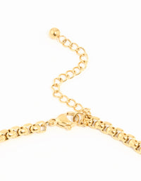 Waterproof Gold Plated Stainless Steel Round Box Chain Short Necklace - link has visual effect only