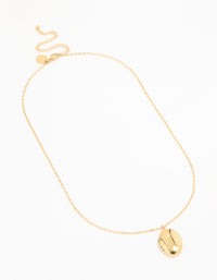 Waterproof Gold Plated Stainless Steel Oval Locket Short Necklace - link has visual effect only