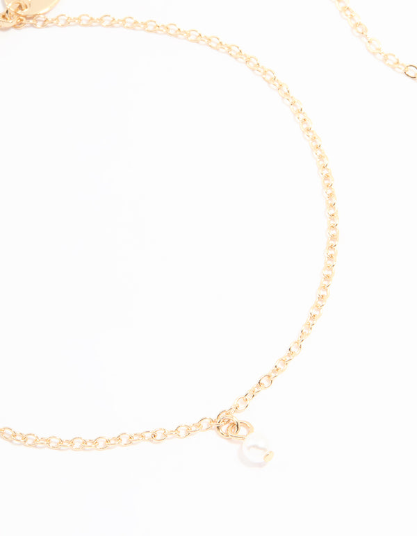 Gold Pearl & Starfish Anklets 2-Pack