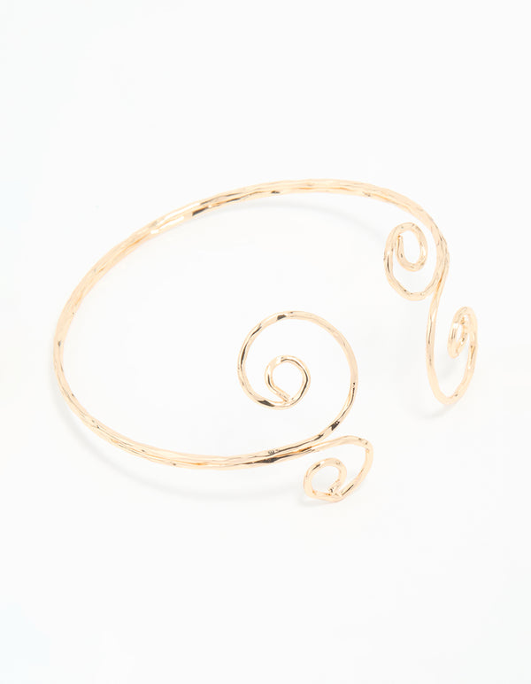 Gold Open Swirl Arm Cuff