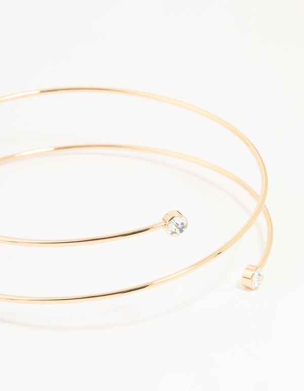 Gold Diamante Wrap Arm Cuff
